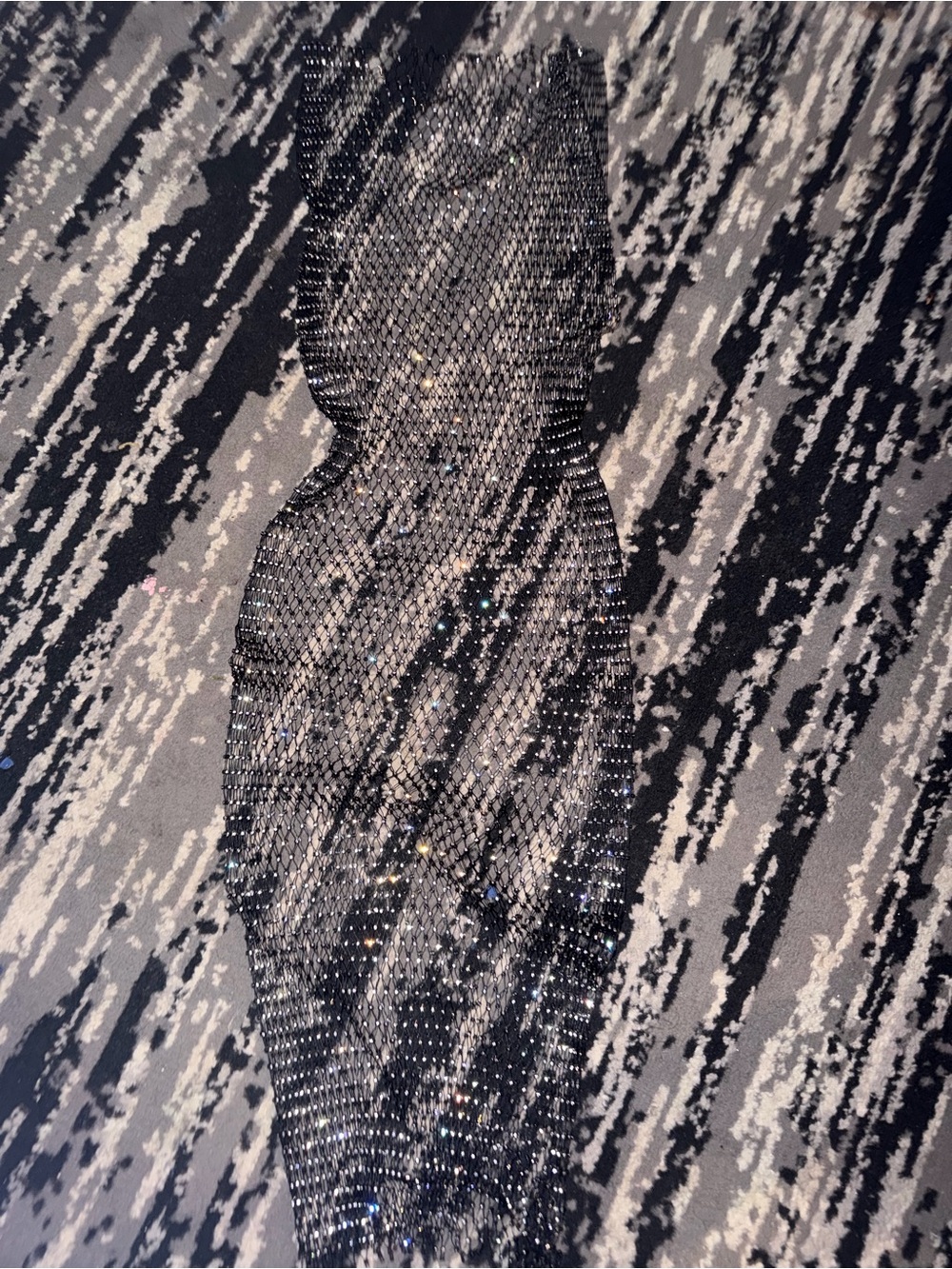 Black Sparkle Mesh Dress